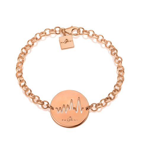 Moonlight Pulse bracelet, Sterling silver, Rose Gold plating, ROLO chain