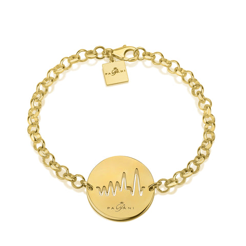 Moonlight Pulse bracelet, Sterling silver, Yellow Gold plating, ROLO chain