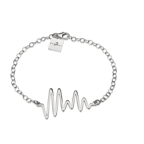 Ocean Pulse bracelet, White gold, 14K, ROLO chain