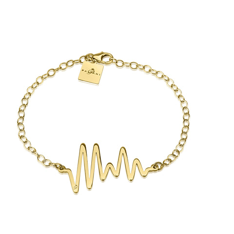 Ocean Pulse bracelet, Yellow Gold, 14K, ROLO chain