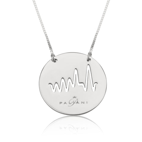 Moonlight Beat necklace, Sterling silver, Rhodium plating, ROLO chain