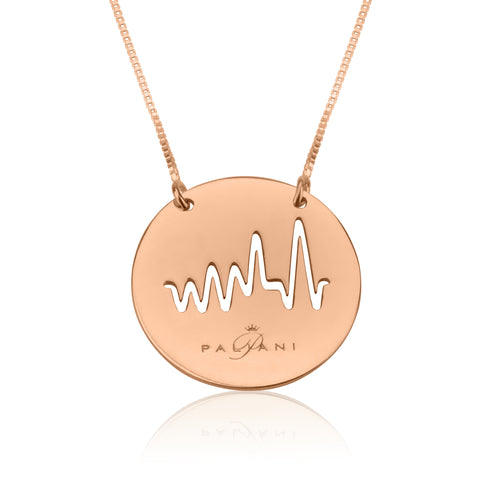 Moonlight Beat necklace, Sterling silver, Rose Gold plating, ROLO chain