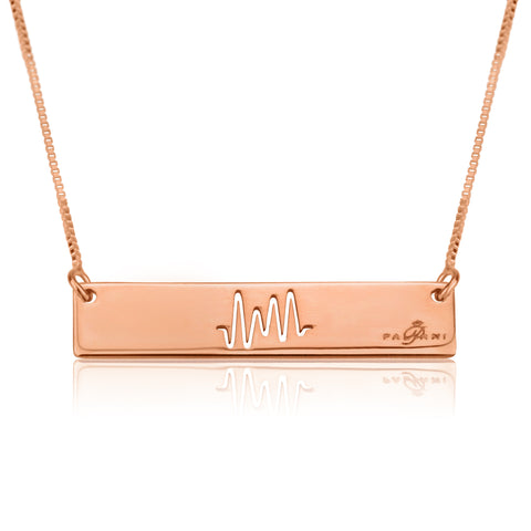 Horizon Beat necklace, Sterling silver, Rose Gold plating, ROLO chain