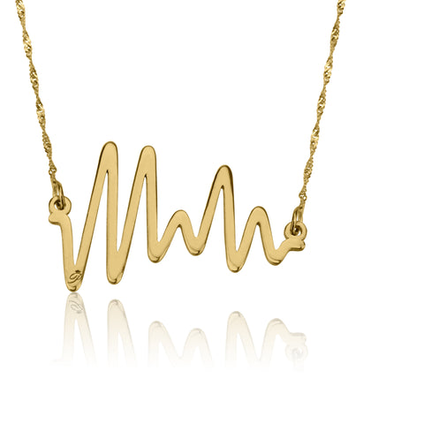 Ocean Beat necklace, White gold, 14K, Twist chain