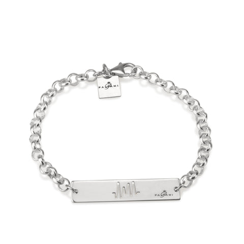 Horizon Pulse bracelet, Sterling silver, Rhodium plating, ROLO chain
